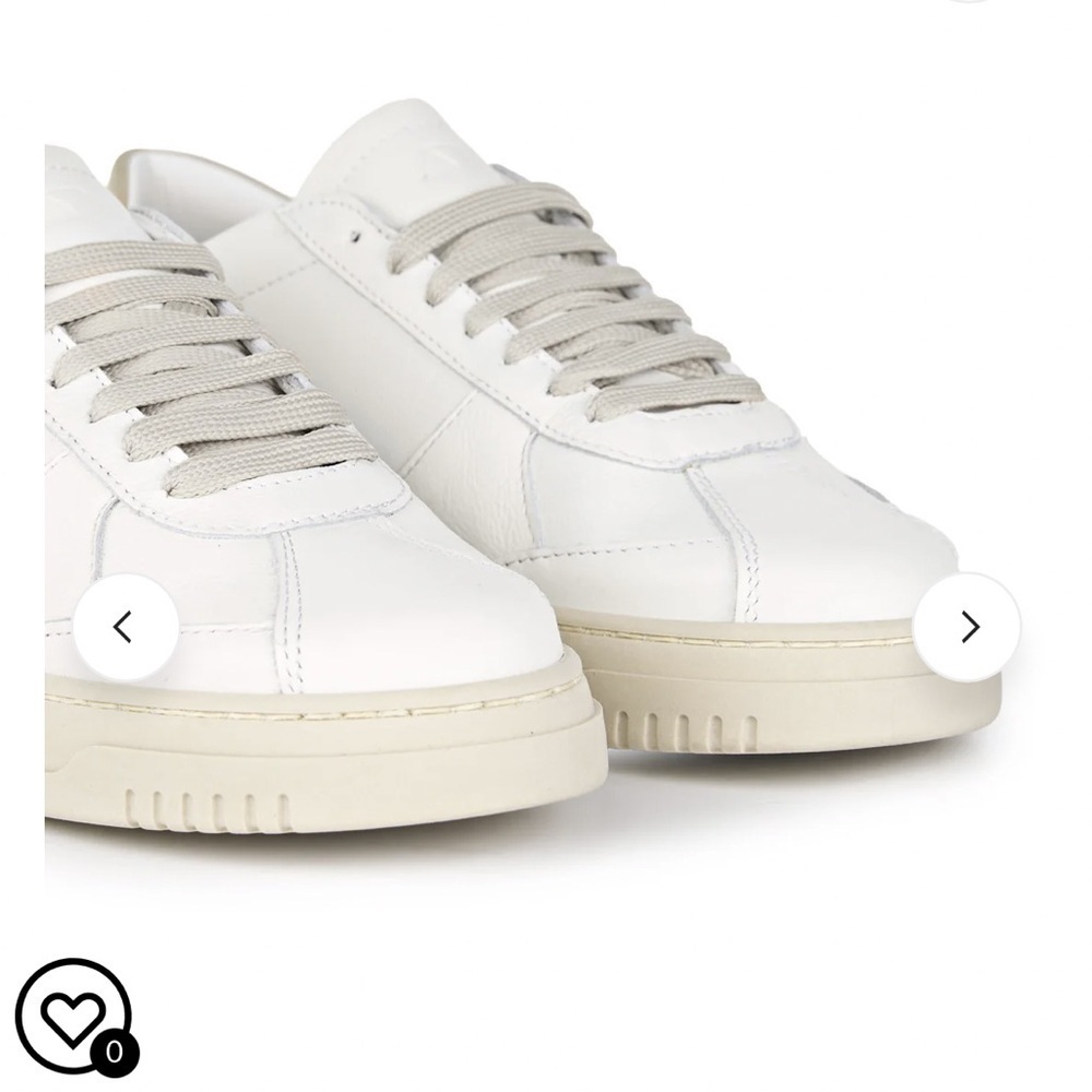 MONTEZEMOLO Men's White Calf Leather Tennis Court Sneakers Size 7 - Picture 3 of 9